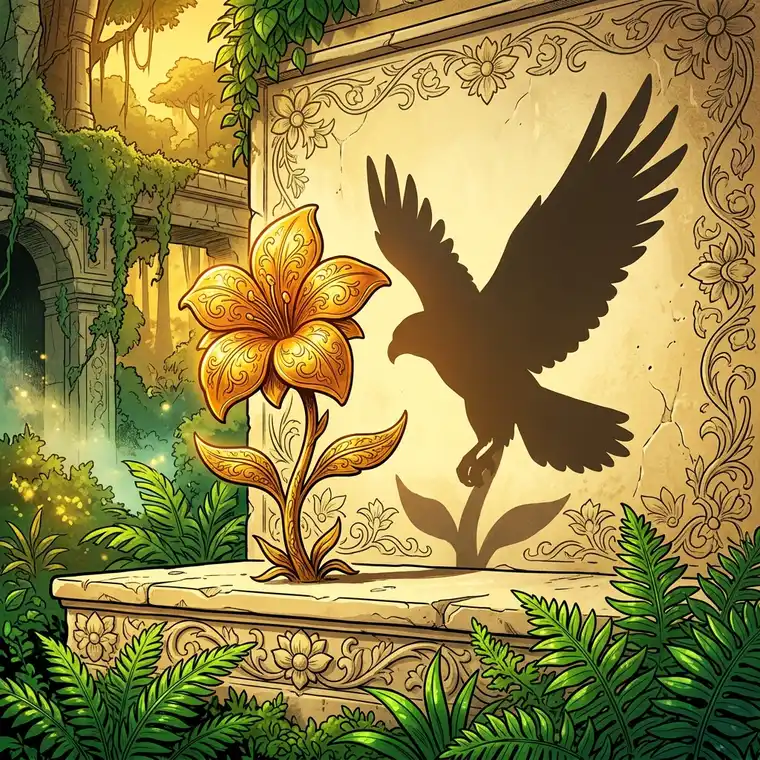 Une fleur d'or dont l'ombre portée a la forme d'un oiseau — ce qu'on croit que l'autre veut n'est pas ce qu'il dit